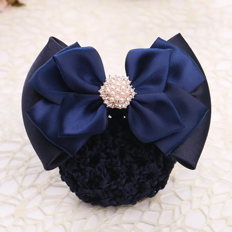 i-Remiel Hair Clip Stylish Floral Lace Satin Bowknot Bow Bun Net Snood Jewelry Hair Headdress Hair Clips For Women Women Lady