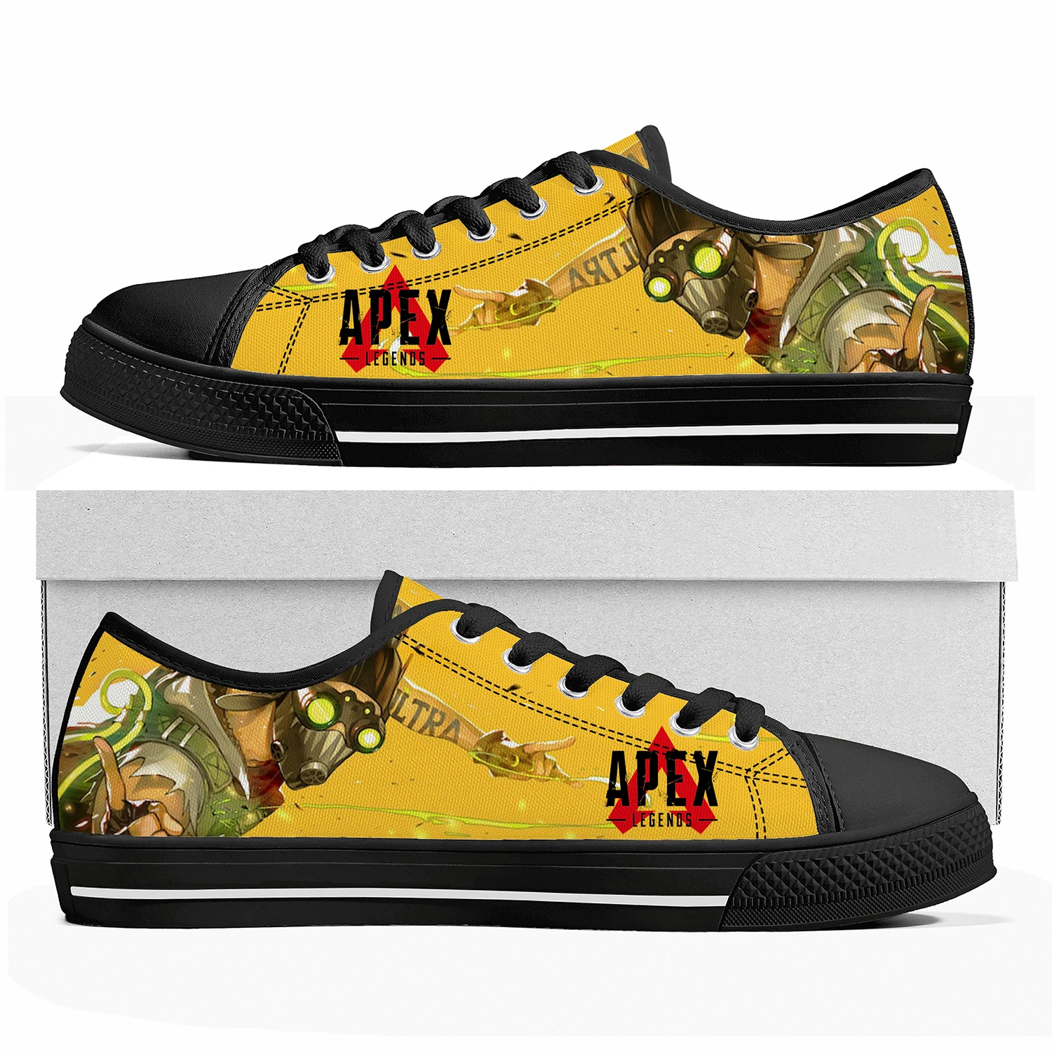 Cartoon Game Apex Legends Octane Low Top Sneakers Womens Mens Teenager High Quality Shoes Casual Tailor Made Canvas Sneaker