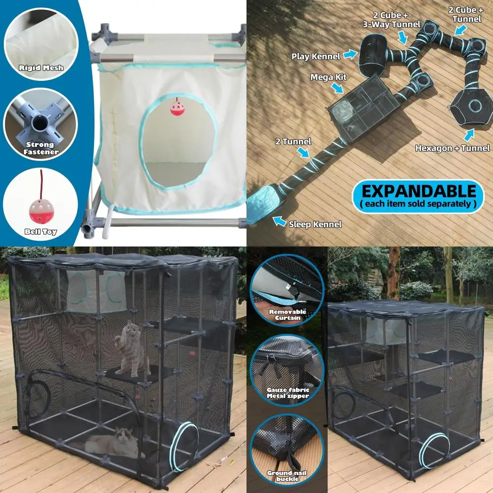 

Большой открытый и внутренний кошачий корпус, мега-комплект