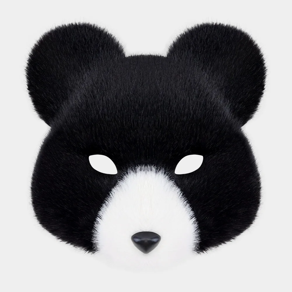

Halloween Simulation Brown Bear Mask Masquerade Party Cosplay Plush Mask Cross-border Full Face Mask Props