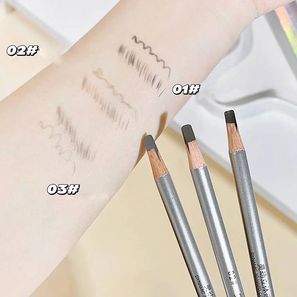 Hard Core Eyebrow Pencil Axe Shaped Tip Waterproof Women Long-lasting Eye Makeup Pen Permanent Natural 3D Eyebrow Pencil Tattoo