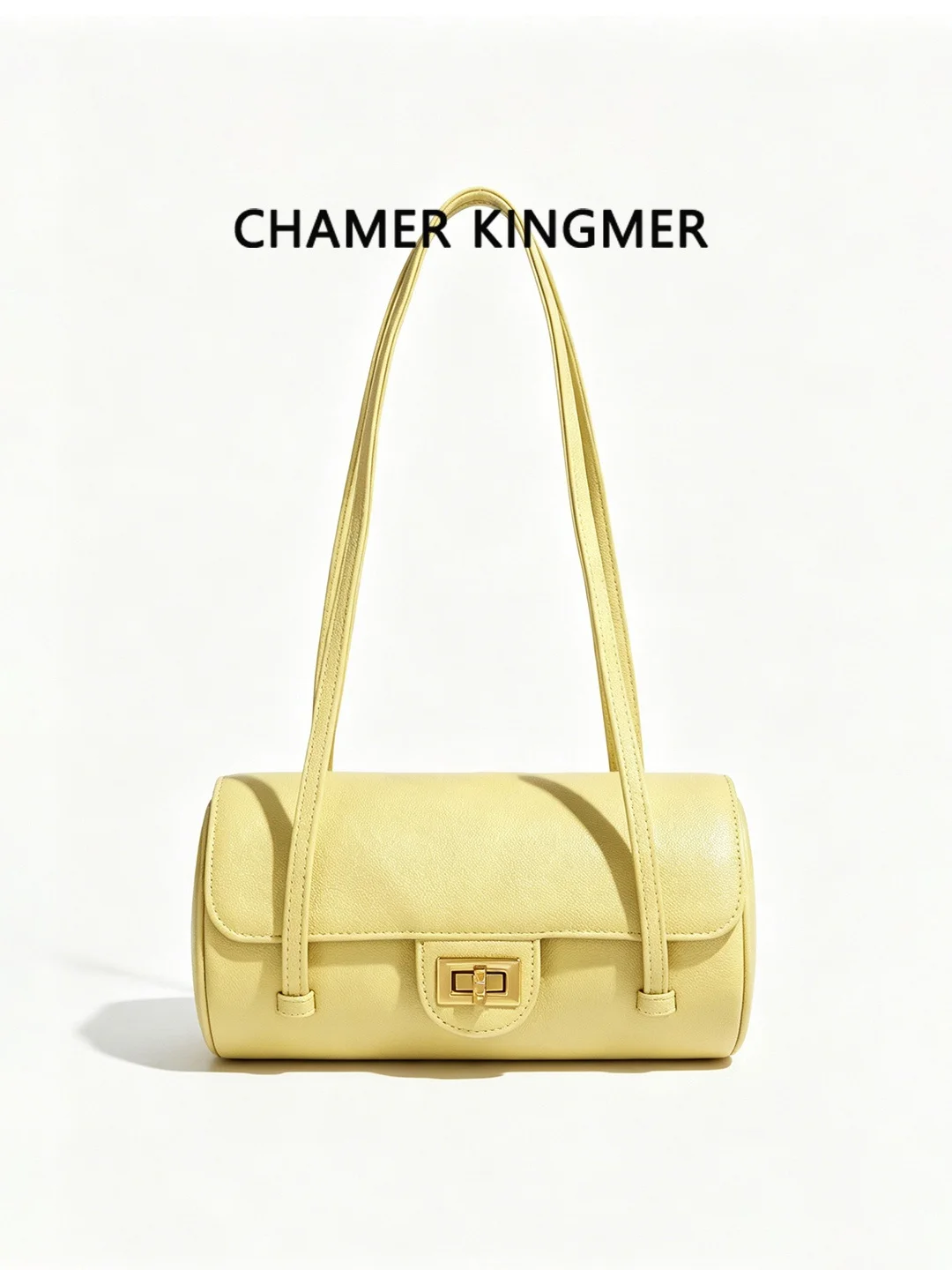 Jennie Small Fragrance Style round Tube Bag Women's High-End Bowling Bag Handheld Single Shoulder Underarm Bag Soft Leather