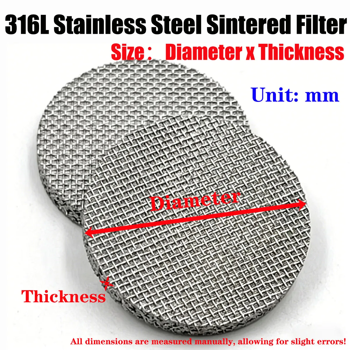 2mm Thick 316 Stainless Steel Sintered Mesh Filter Disc Multi-Layer Industrial Filtration Element