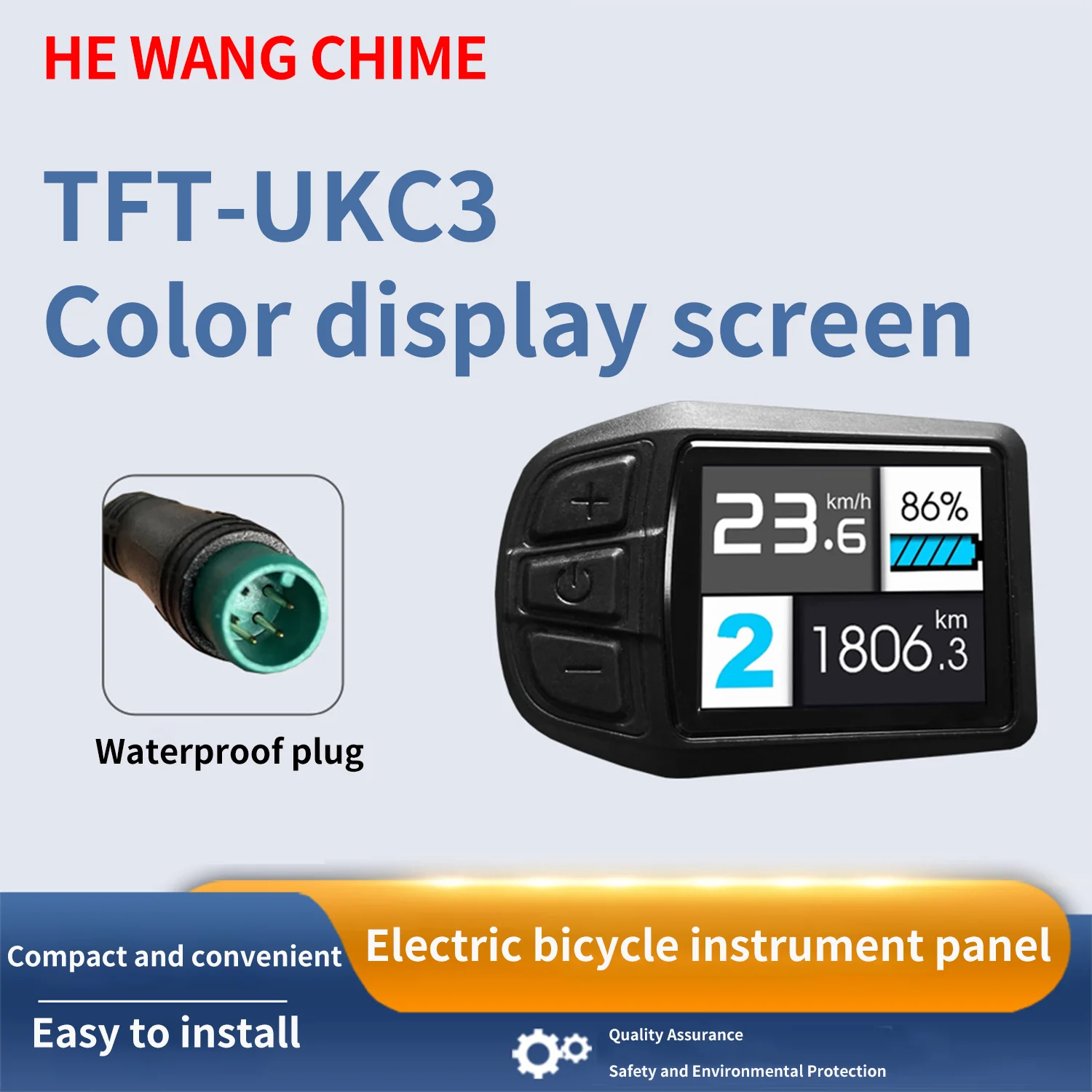 tft-ukc3-24v-36v-48v-52v-compatible-color-lcd-display-with-waterproof-connector-for-mountain-bike-electric-bicycle-modification