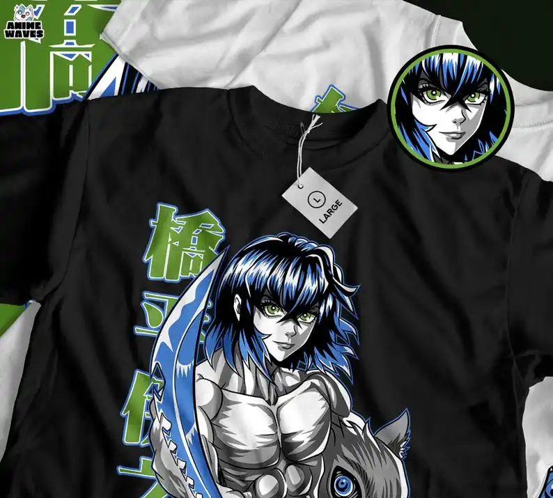 SamuraiUnisex Tshirt Japanese Manga Design Taisho Era Inspired Traditional Japanese Apparel Legendary Anime Clothing