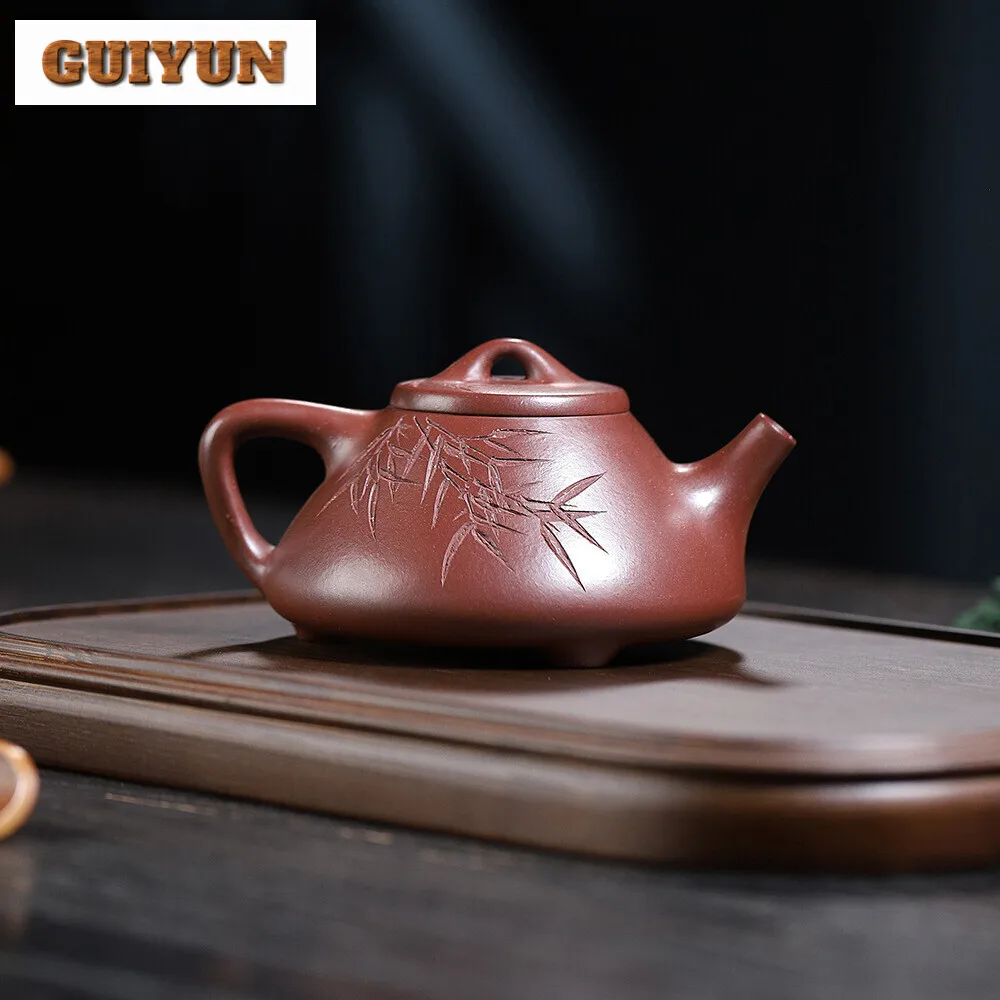 240ml Chinese Yixing Purple Clay Teapots Authentic Raw Ore Mud Stone Gourd Tea Pot Beauty Kettle Famous Handmade Zisha Tea Set