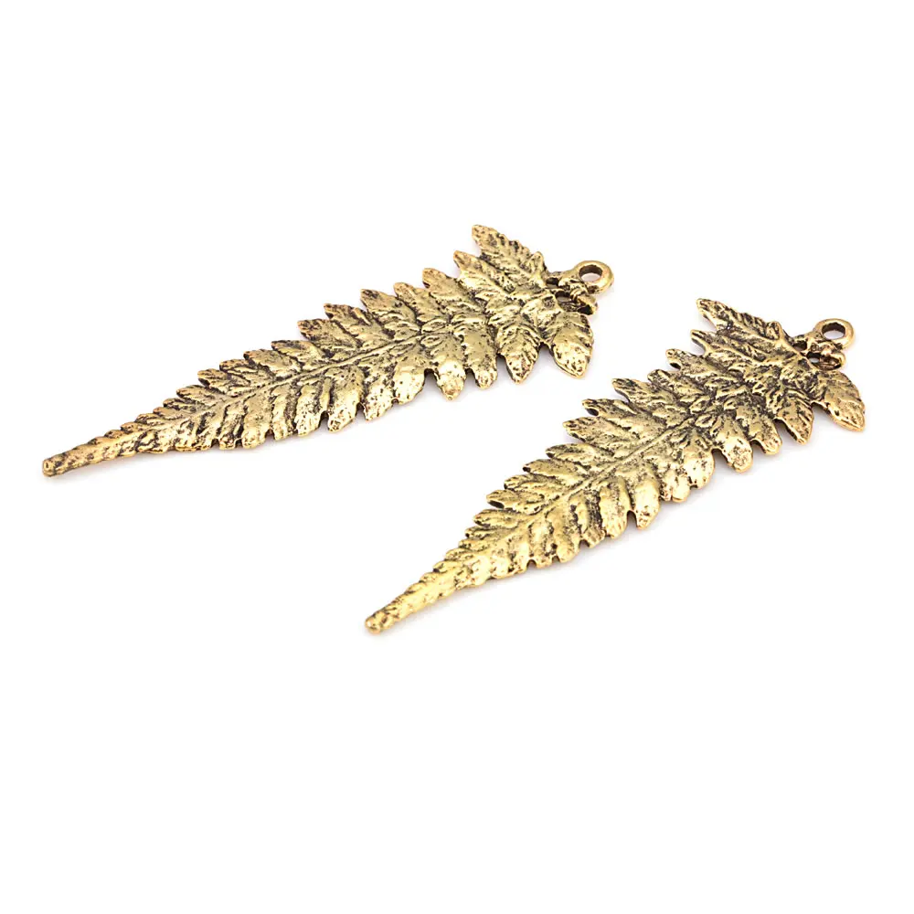 10PCS Antique Gold Color Zinc Alloy Leaves Charms Pendants Diy Jewelry Making Supplies Necklace Earrings Accessories for Women