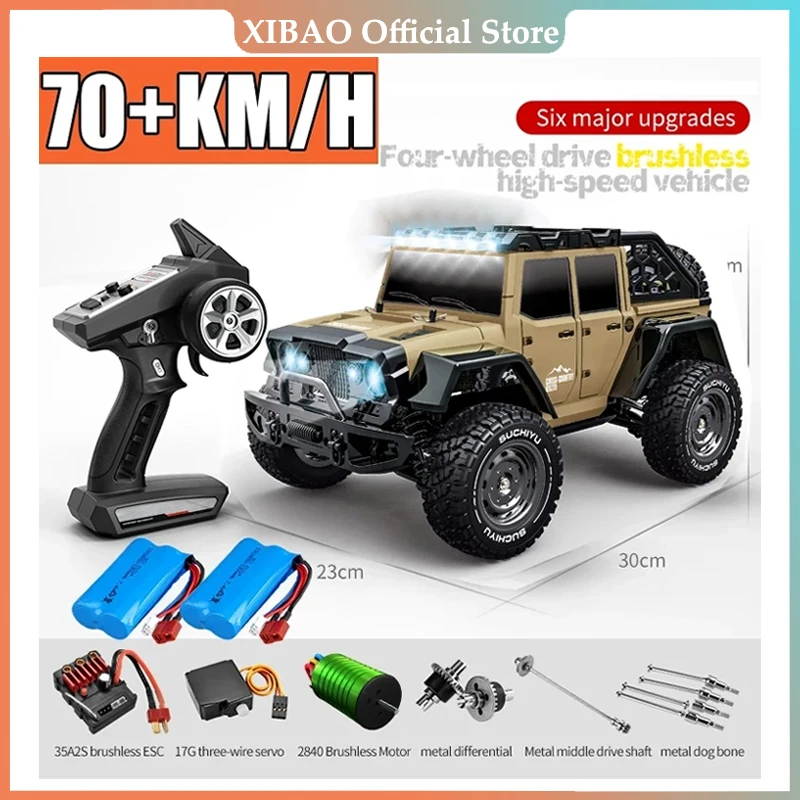 

2.4G 1/16 70KN/H or 50N/H 4WD Rc Cars LED Headlights Off Road 4x4 High Speed Brushless Motor Monster Truck Kids Toys Gift Boys