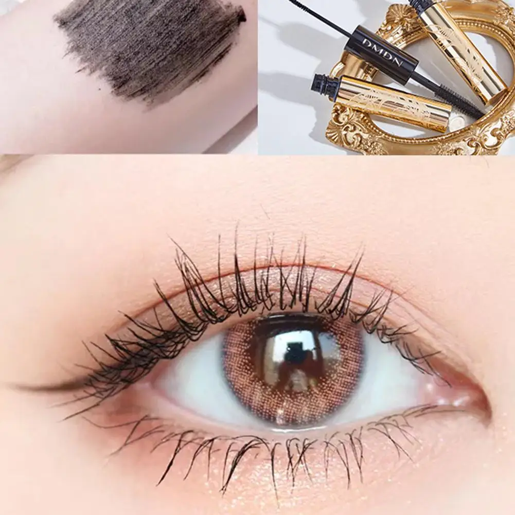 Occhio a doppia testa Nero riccio snello Spessore Testa sottile Occhio Nero Doppio estremità Tubo per ciglia mascara di lusso in alluminio