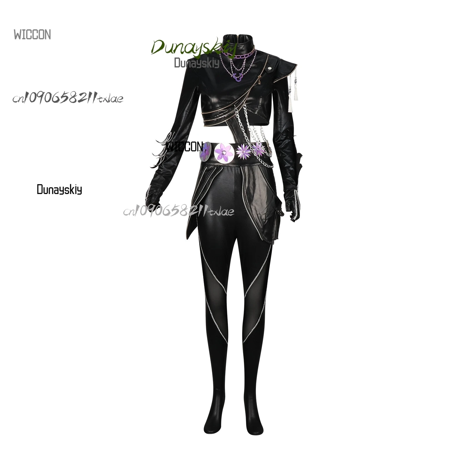 Rumi Zoey Mira Kpop Demon Hunter Cosplay Black Leather Jacket Suit Costume Sword For Women Girls Fantasy Halloween Party Suit