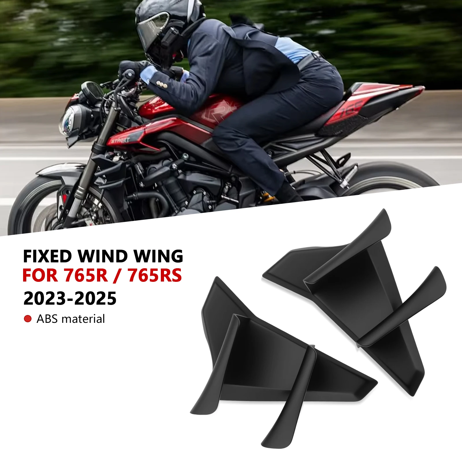 

Для Street Triple 765R 765RS 2023 2024 2025 мотоциклетная спортивная прижимная сила, голые боковые спойлеры, аэродинамический дефлектор крыла