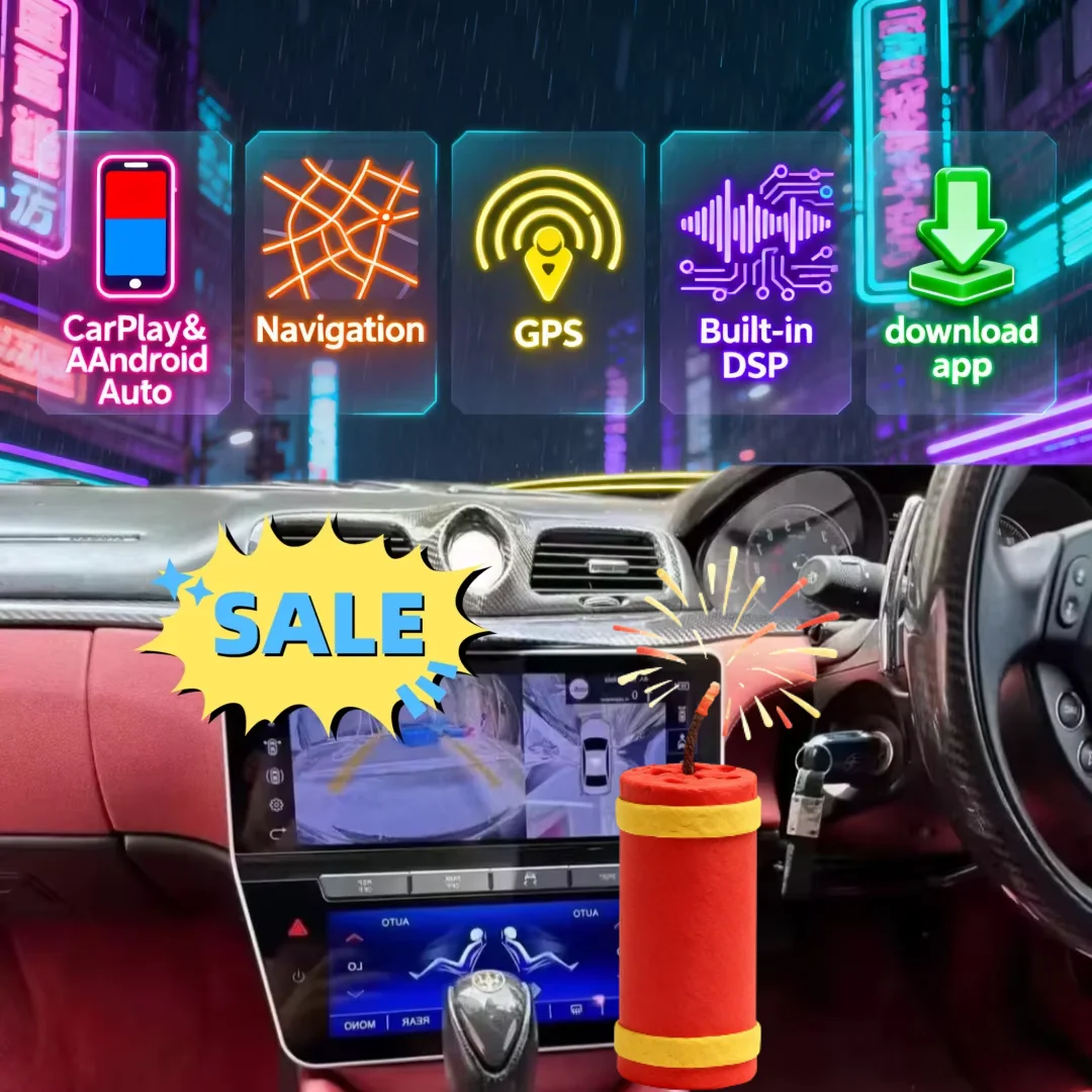 

22-дюймовый ЖК-экран для автомагнитолы Maserati GT 2007-2015 с Carplay, GPS-навигацией, Android, мультимедийным видеоплеером, стереосистемой и DSP