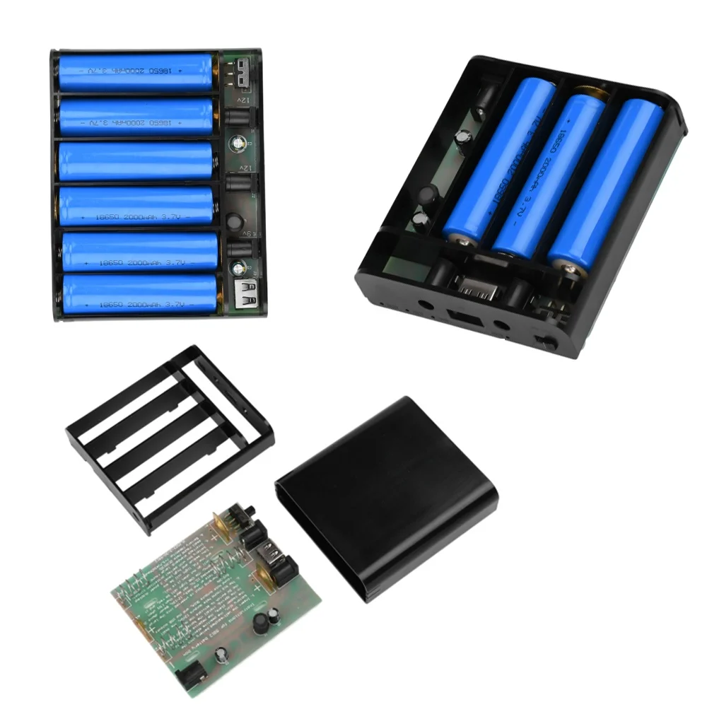 DIY 18650 Battery Case Optical Cat Router Charger Box Multi-Voltage Output Power Bank UPS Uninterrupted Power Supply