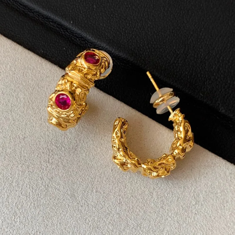 Женские серьги с серебряным цирконом, в стиле ретро