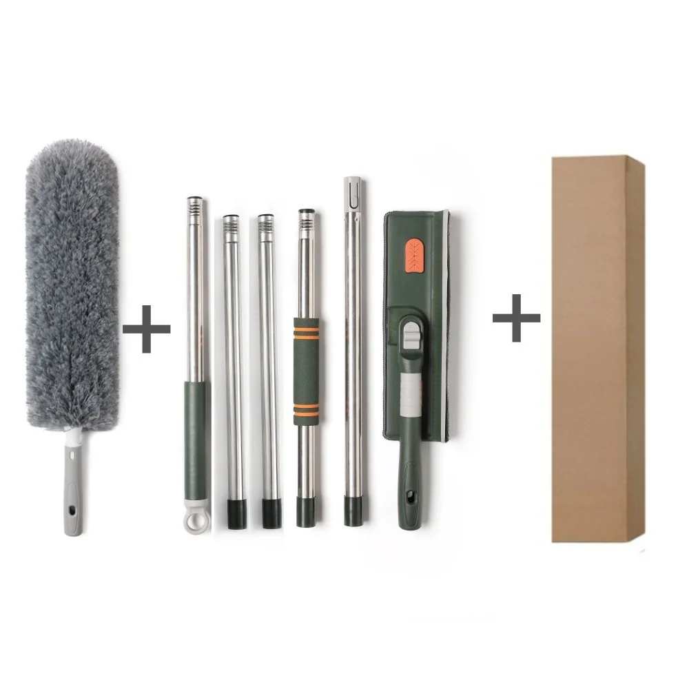 Household Extended Telescopic Pole Glass Cleaner Multi-Piece Window Wiper & Squeegee