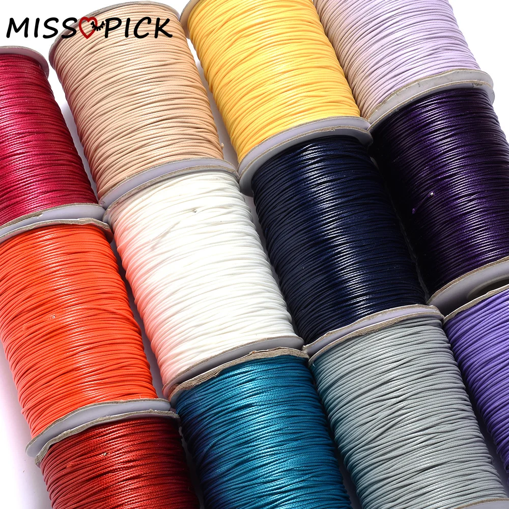 0.5/0.8/1.0/1.5/2.0/2.5/3.0mm Colorful Waxed Cord Cotton Thread Cord String DIY Necklace Bracelets Rope For Jewelry Making