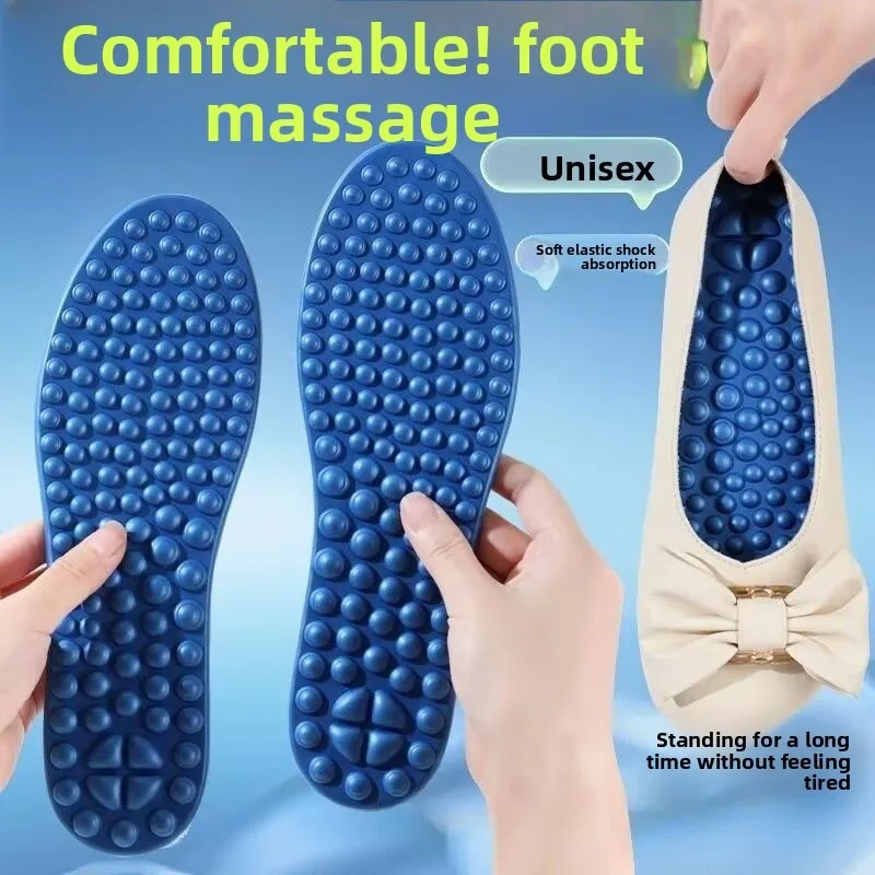 Size 44 Unisex 5D Acupressure Insoles, Full Foot Reflexology Massage Pads, Comfort Pain Relief Insoles for Long Standing Walking