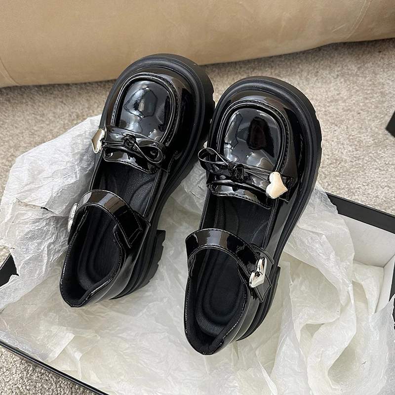 

2026 Summer New School Girl Loafer Pumps Platform Shoes Japanese Style Lolita Kawaii Jirai Kei Fashion