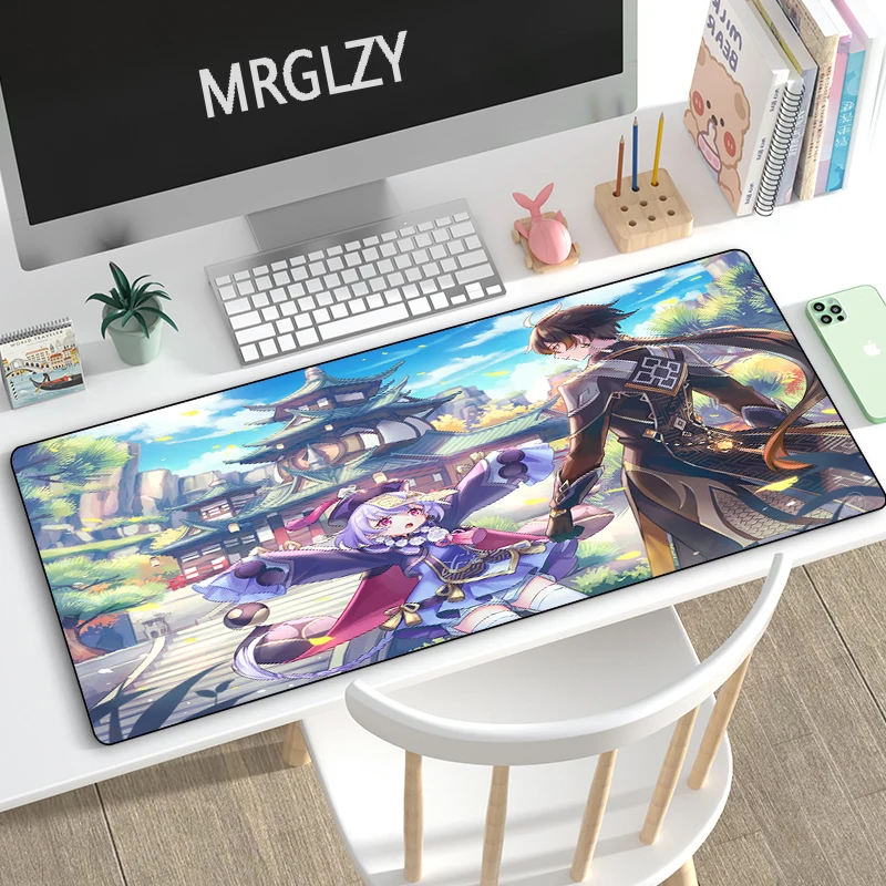 MRGLZY Drop Shipping Genshin Impact ZHONGLI Mouse Pad Gamer Large Anime DeskMat Computer Gaming Peripheral Accessories MousePads