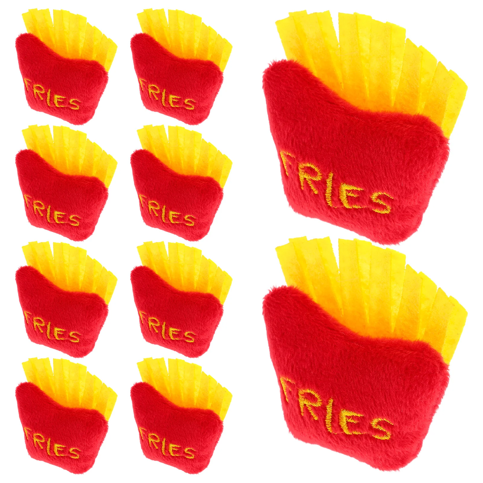 10 Pcs Plush Chip Toy French Fries Soft Food Funny Pillow Stuffed Animal Clothing