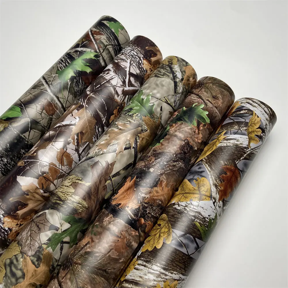 

Nature Leaf Tree Camouflage Vinyl Wrap Film Car Stickers Bubble Free Camo Decal Decoration