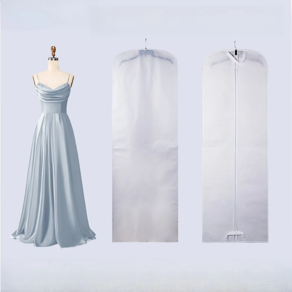 

2pcs Non-woven Fabric Bag Storing Wedding Gowns Dresses 55x160cm Hanging Clothes Covers with Handles Dust-proof Clothing Covers