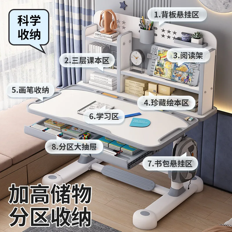 Children's desk can be lifted and lowered, primary and secondary school students' study table, graffiti, children's writing