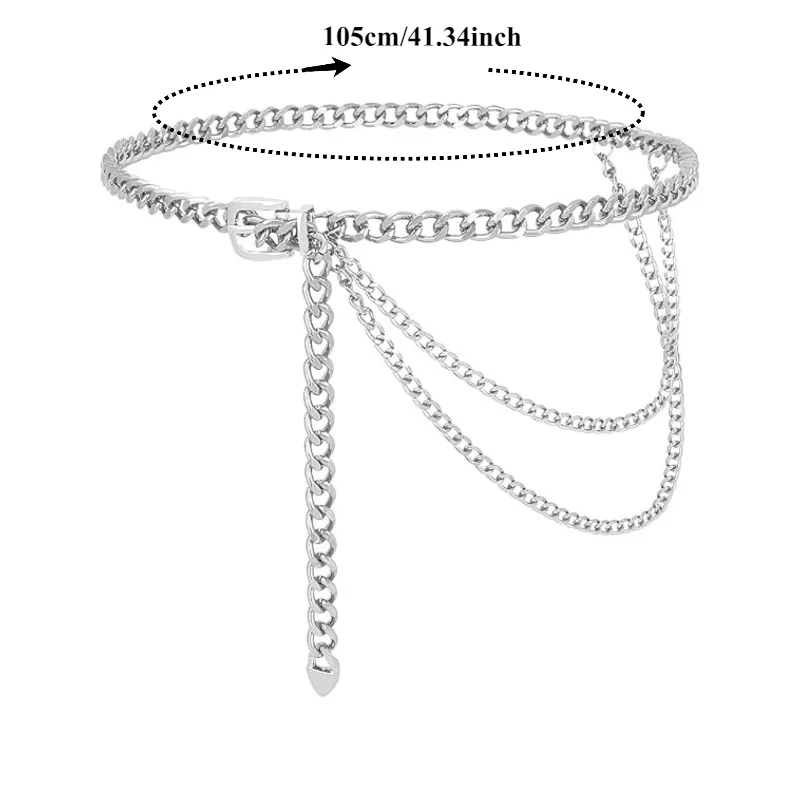 Modischer, minimalistischer und vielseitiger Accessoire-Gürtel, einlagige Kette, Taillengürtel, Retro und vielseitige Taillenkette für Damen – Detail 2