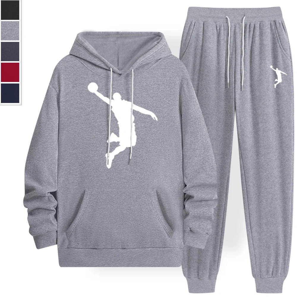 2024 Autumn and Winter Men and Women Pullover Hoodies + Jogging Pants Two-piece Set Hip-hop Sweatshirt Set Fashion Trend