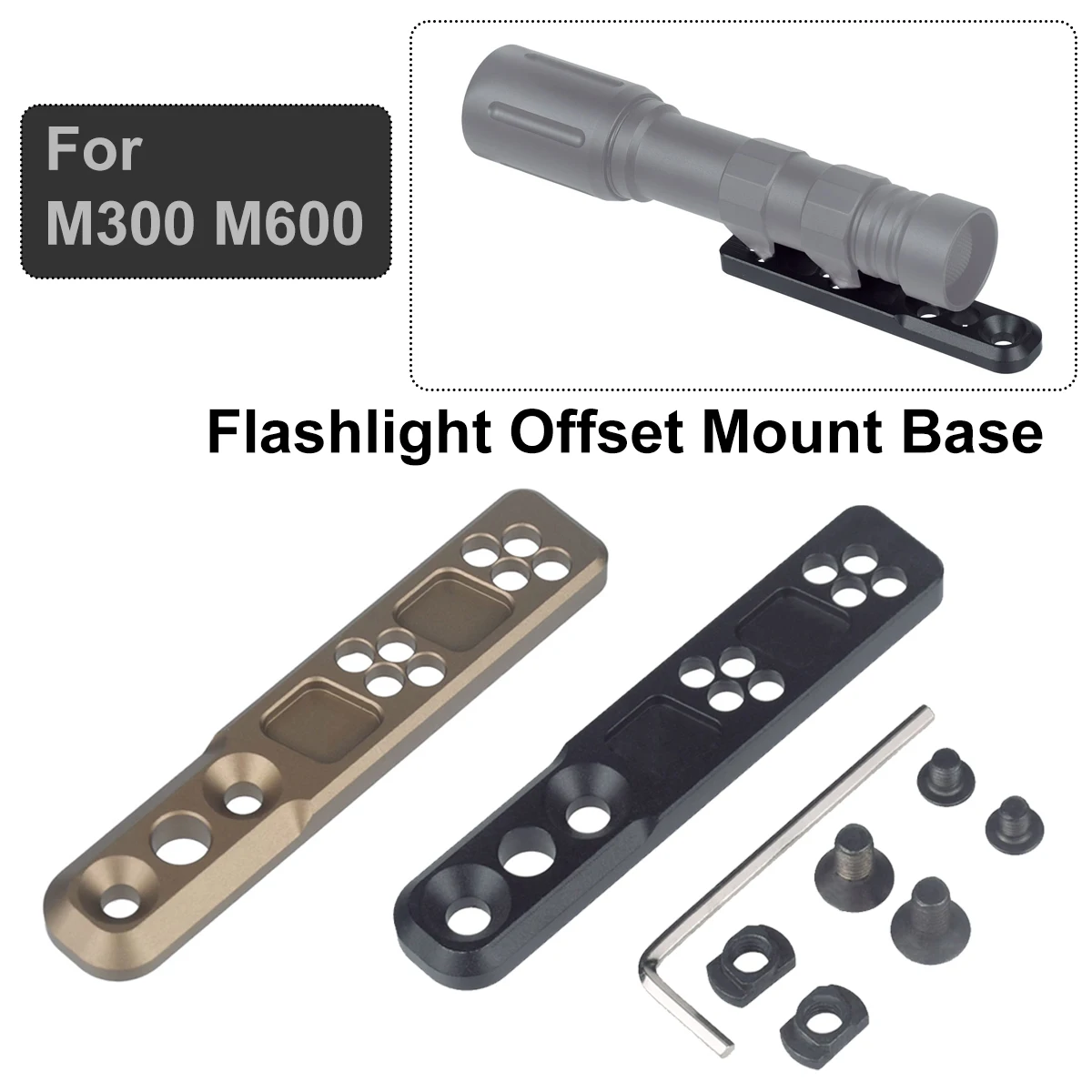 

Tactical Offset Mount Base for M300 M600 Flashlight Mlok Keymod Outdoor Hunting Scout Light Mount Airsoft Accessories M-lok