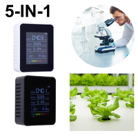 5-in-1 Digital Air Quality Monitor CO2 Meter Temperature Humidity Tester Carbon Dioxide TVOC HCHO Detector