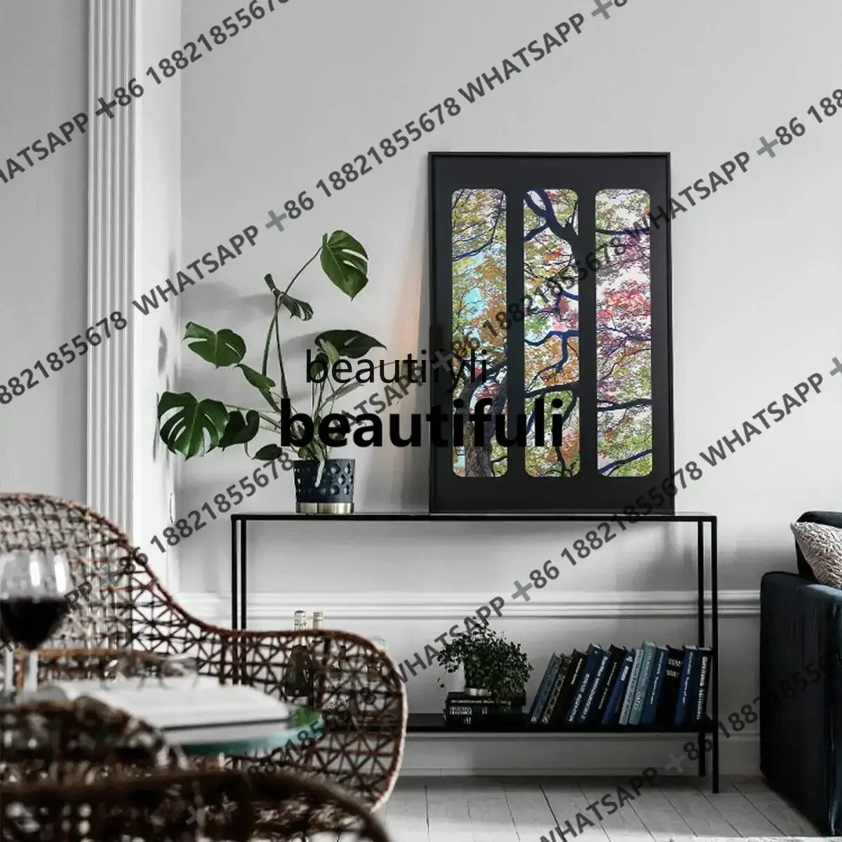 X Vintage New Mirror Surface Painting for Entryway, Living Room, Study, Atmosphere-Enhancing Wall Art