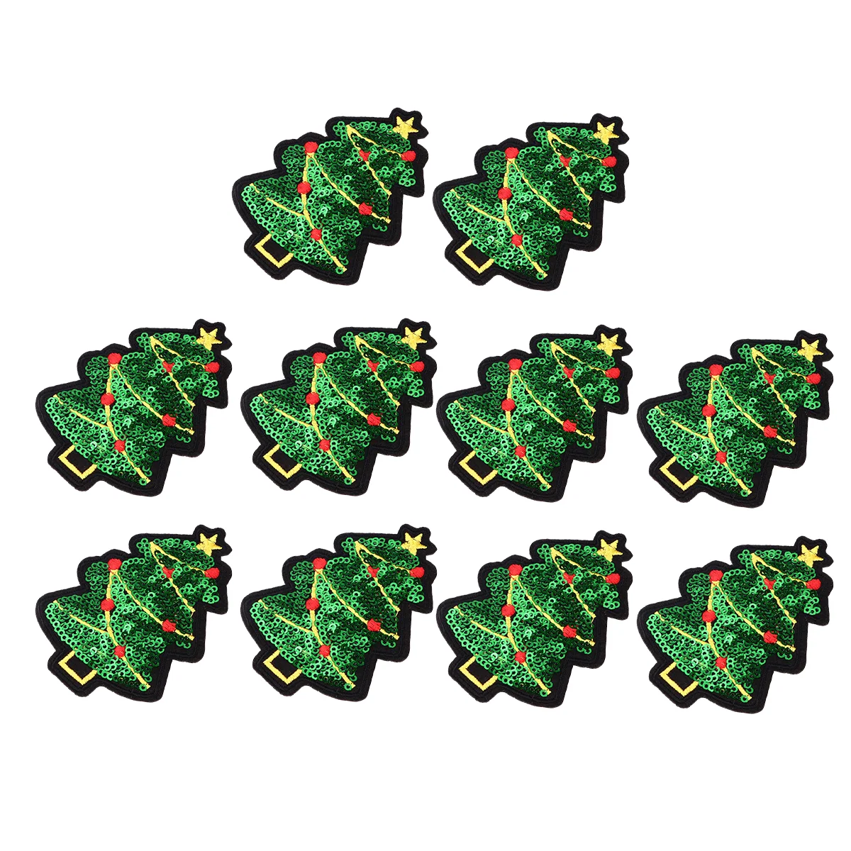 10 Pcs Insignia Embroidered Cloth Patch Iron Sew Sequins Christmas Style Patches Appliques Green Miss