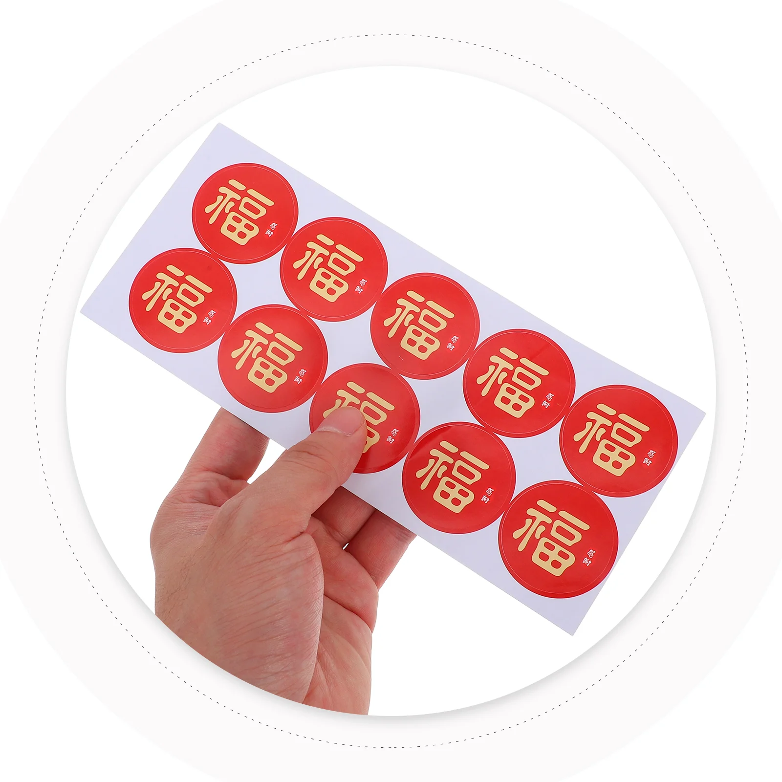 5 Sheets Decorative Stickers Chinese Seals Multi-function Gift Fall for Kitchen Style New Year Sealing Label Paper Baby