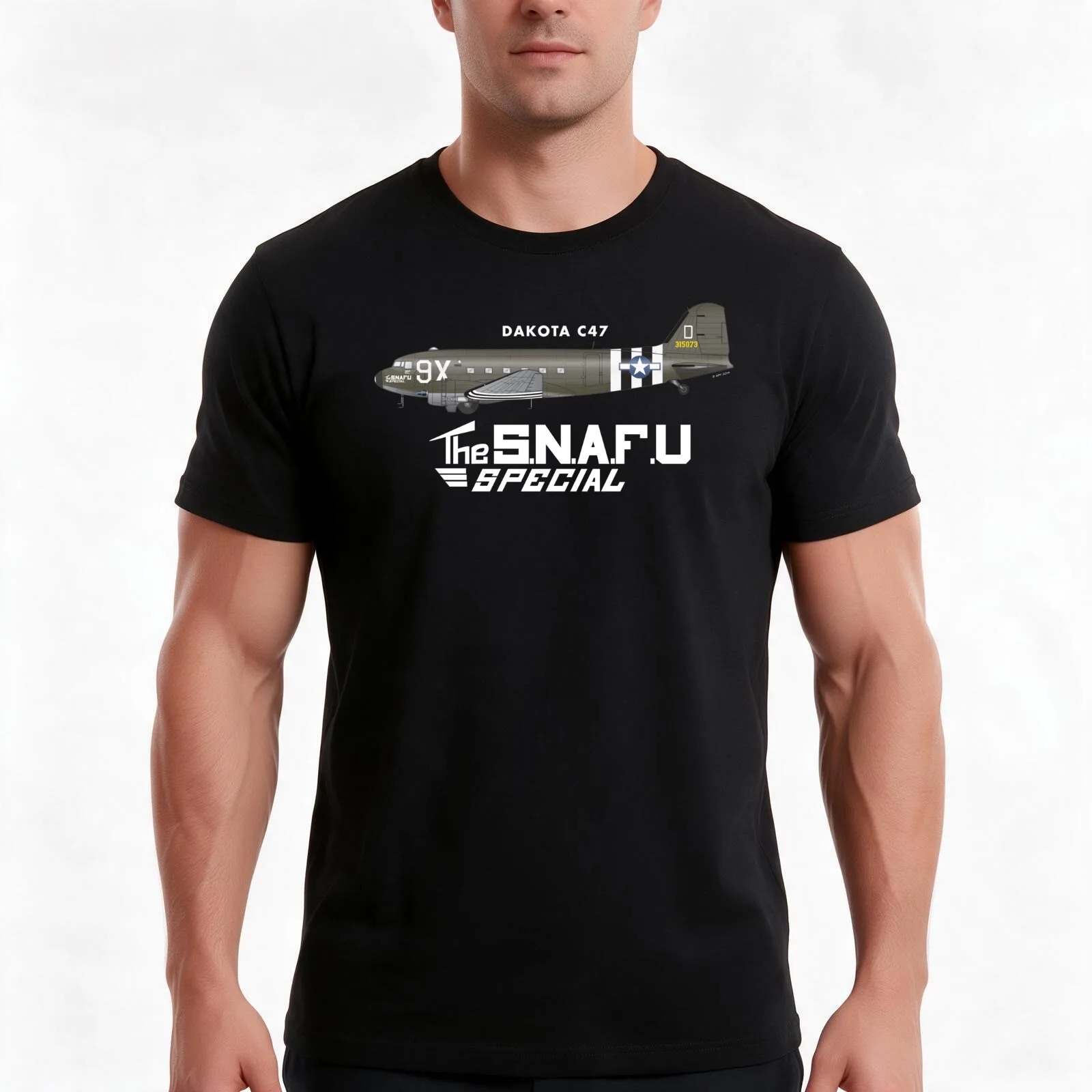 DAKOTA C47 SKYTRAIN - SNAFU SPECIAL T-Shirt, Summer Casual Cotton Tee, Oversized Streetwear Tops, Vintage Graphic Print