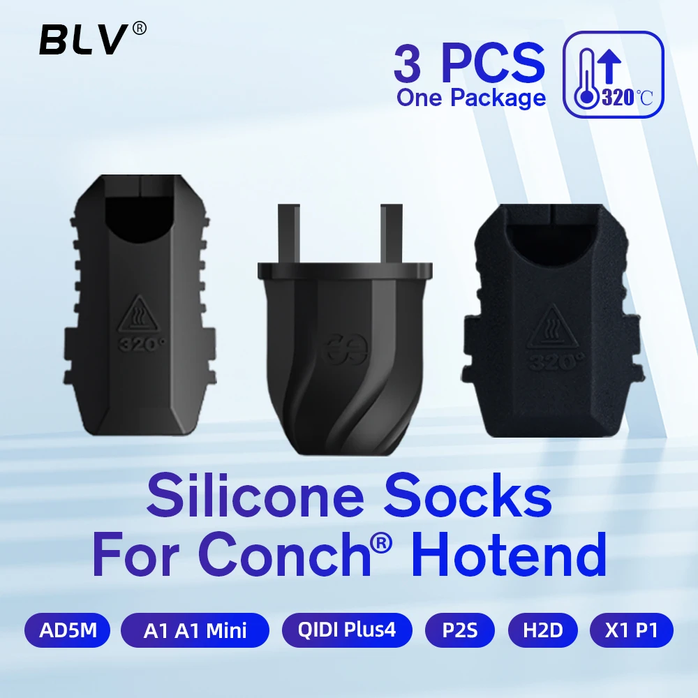 BLV® Phaetus Conch Hotend Conch Silicone Socks Hotend Sleeve For QIDI Plus 4 AD5M BambuLab P2S H2D A1 A1 mini X1 P1