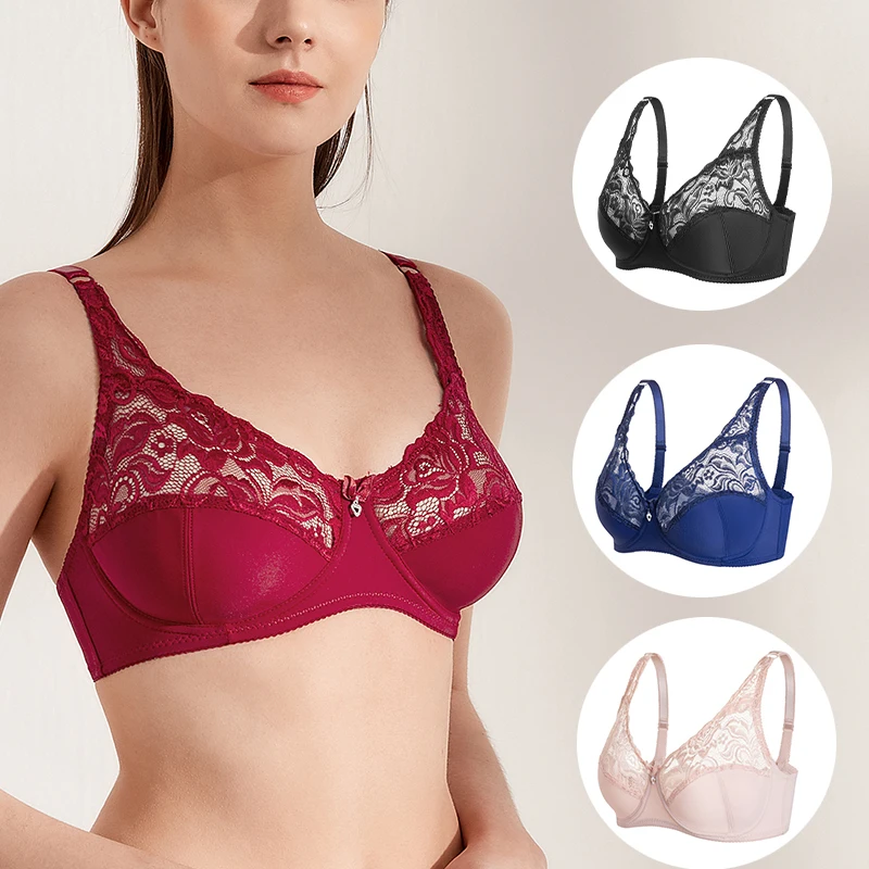 Woman Push Up Bras New Hot Selling High Quality Underwear Lace Decorated Satin Underwire Comfortable Large Size Women Bras