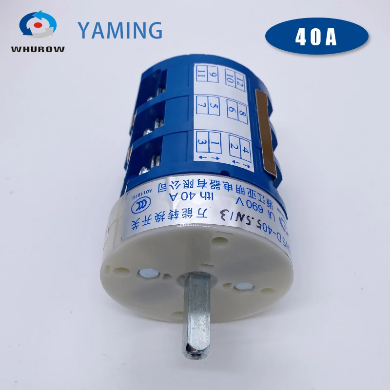 LW5D-40 5.5N/3 Changeover Cam Knob Rotary Switch 3 Layers Positions Silver Contact Manual Control Forward Reverse