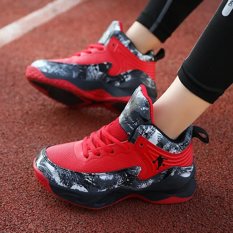 Boys Outdoor Training Basketball Sneakers New Children\'s Basketball Shoes for Boy Non-slip Breathable Comfortable Sport Shoes