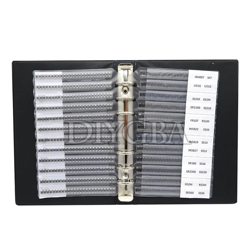 33Values 825PCS 1650PCS SMA Rectifier Diode Sample Book Assortment Kit SF18 1N5824 1N4007 SS220 RS1G SS24 RS1M ES1D SS26 SS36