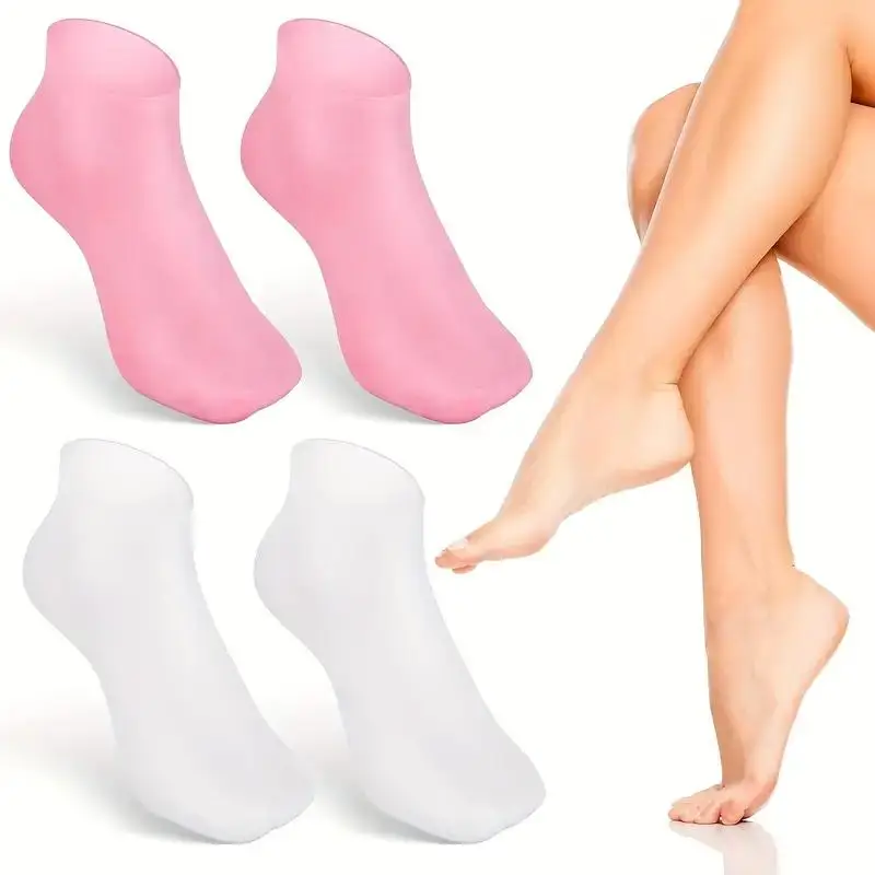 Calcetines hidratantes de Gel de silicona, calcetines de Aloe, calcetines de pedicura para pies secos y agrietados, talón y suaviza la piel áspera y muerta