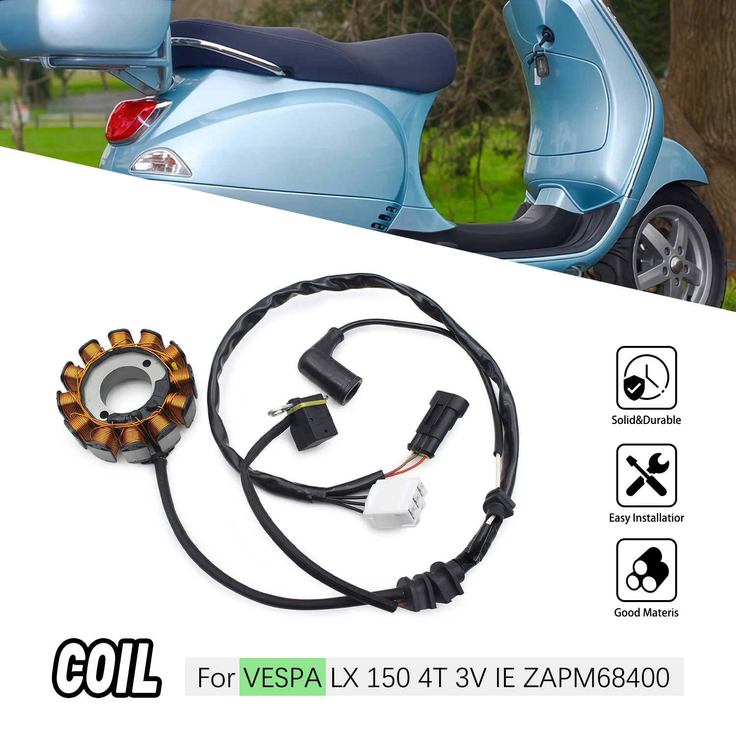 

Motorcycle Coil Magneto Stator For VESPA LX 150 4T 3V IE ZAPM68400 B016543