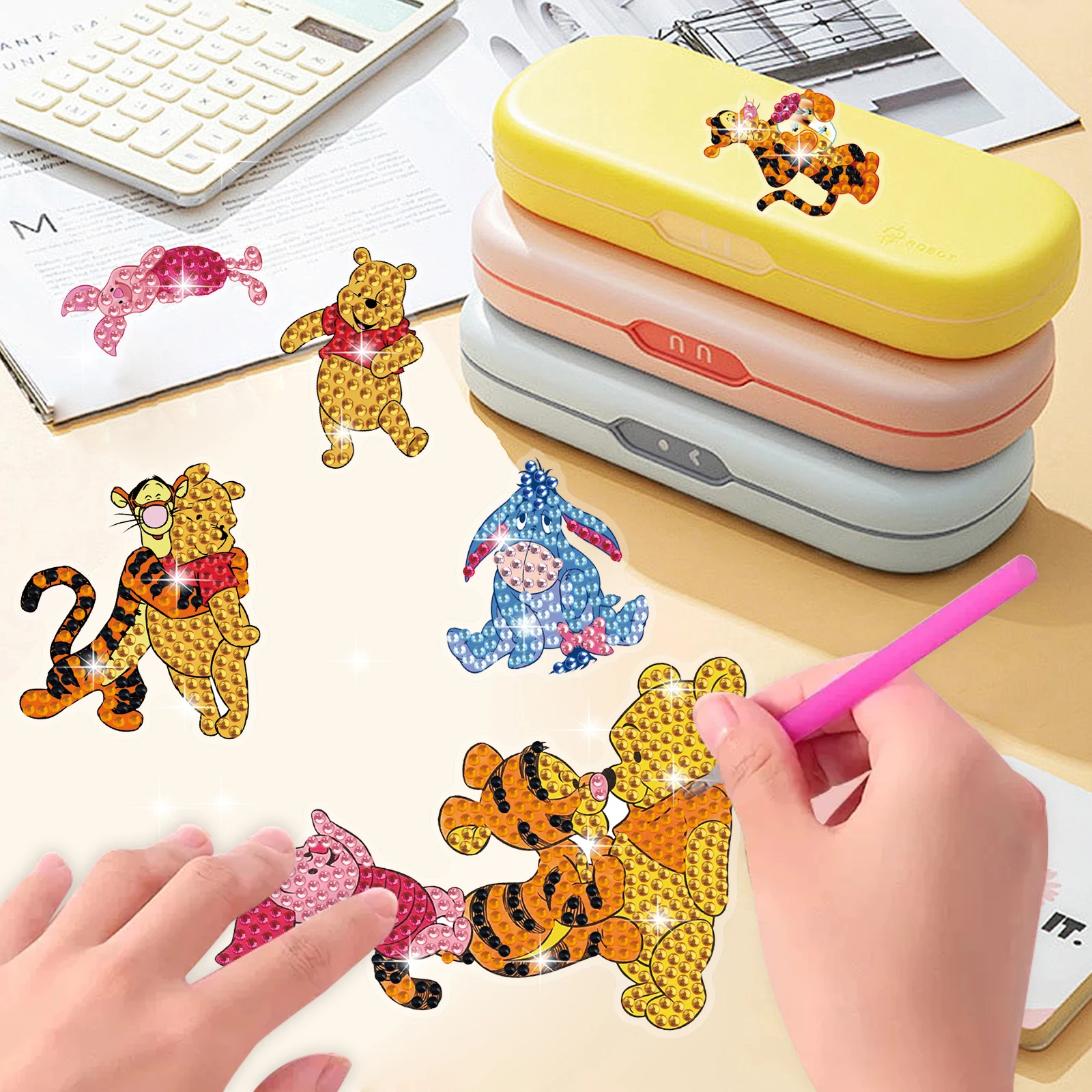 

5D Diamond Painting Cartoon Character Winnie the Pooh Random Stick DIY Stickers Children's Decoration Stickers Round Diamond