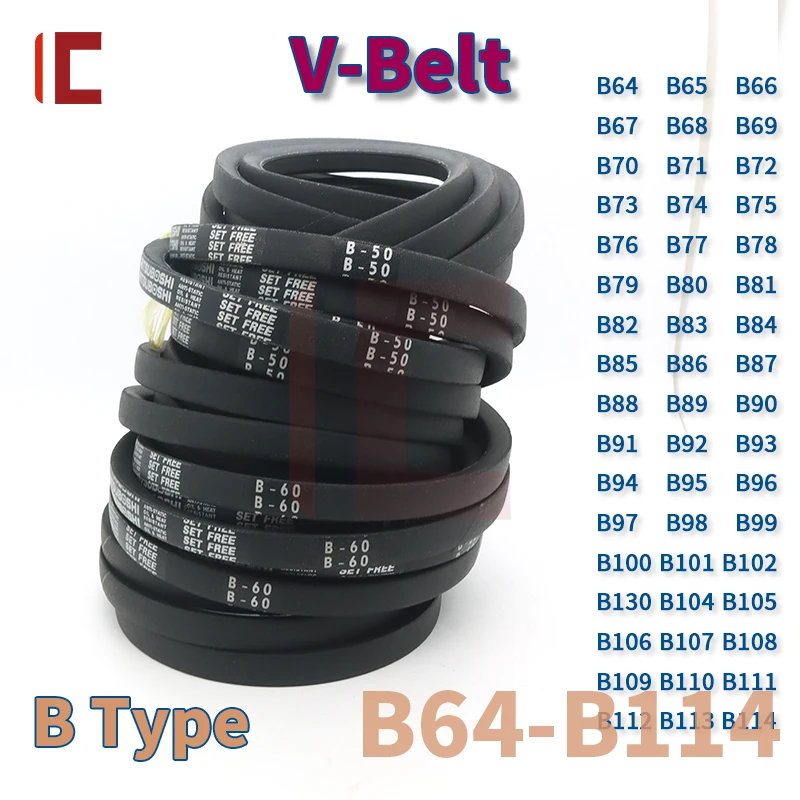 

B Type V-Belt Belt B64 to B114 B Type Triangle Belt for Automotive Agricultural Machinery V Belt Rubber Belt B Type Drive Belt B