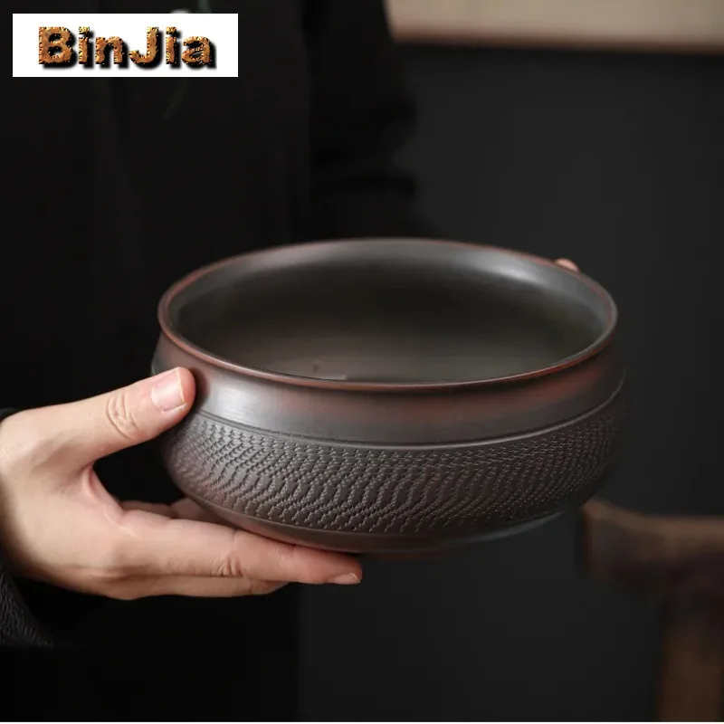 

1000ml Qingxi Purple Pottery Jianshui Creative Tea Wash Writing-brush Washer Residue Bucket Chaxi Kung Fu Teaset Collection Gift