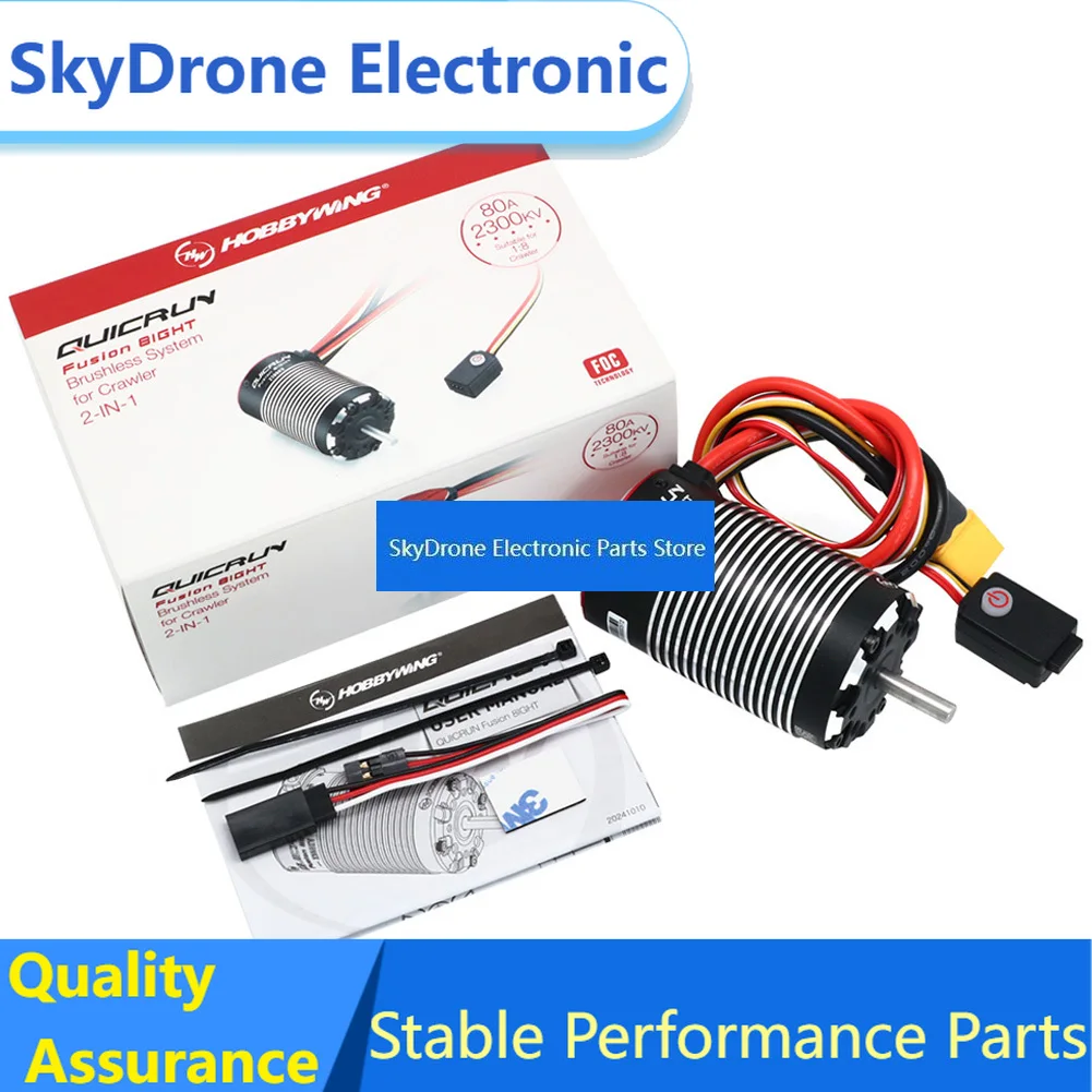 SkyDElHOBBYWING QUICRUN Fusion 8IGHT 2-IN-1 80A 2300KV Brushless Sensored Motor ESC Integrated For 1/8 RC Car Rock Crawler