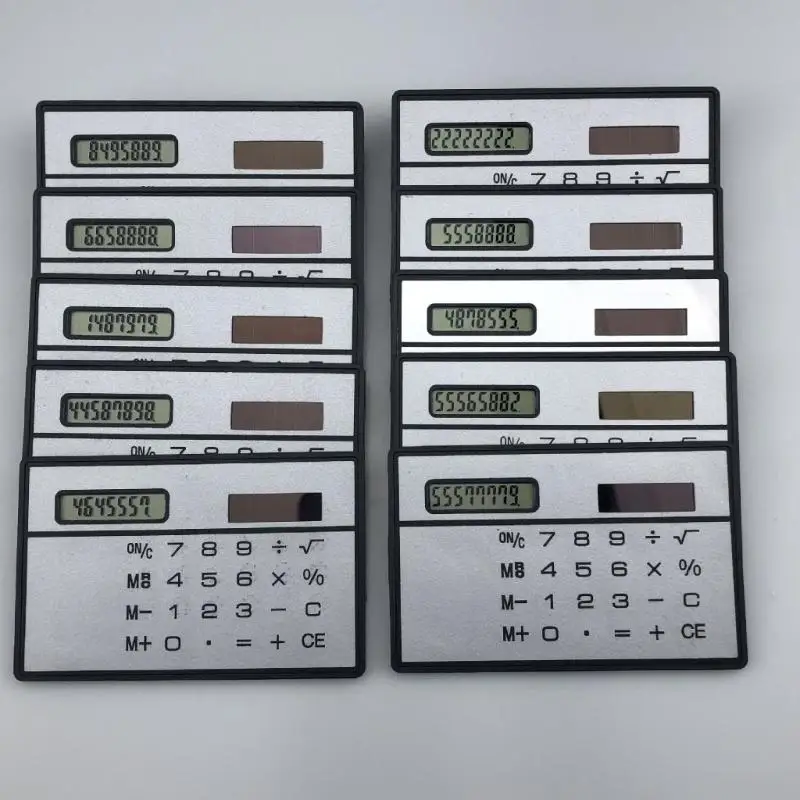 

CORA Solar Power Thin Calculator Credit Card 3.35x2.09Inch Not Need Battery For Home Office School Essential