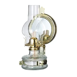 27cm Kerosene Lamp With Reflector Nostalgic Desktop Wide Wick High Brightness High-temperature Resistant Glass Cover Windproof