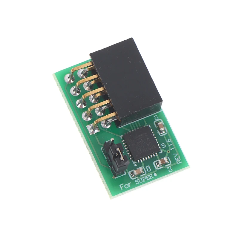 

Модуль TPM 2.0 с интерфейсом SPI, вертикальный, SuperMicro AOM TPM 9670V S, стабильный, высоконадежный, чипсет 9670, 10-контактный модуль