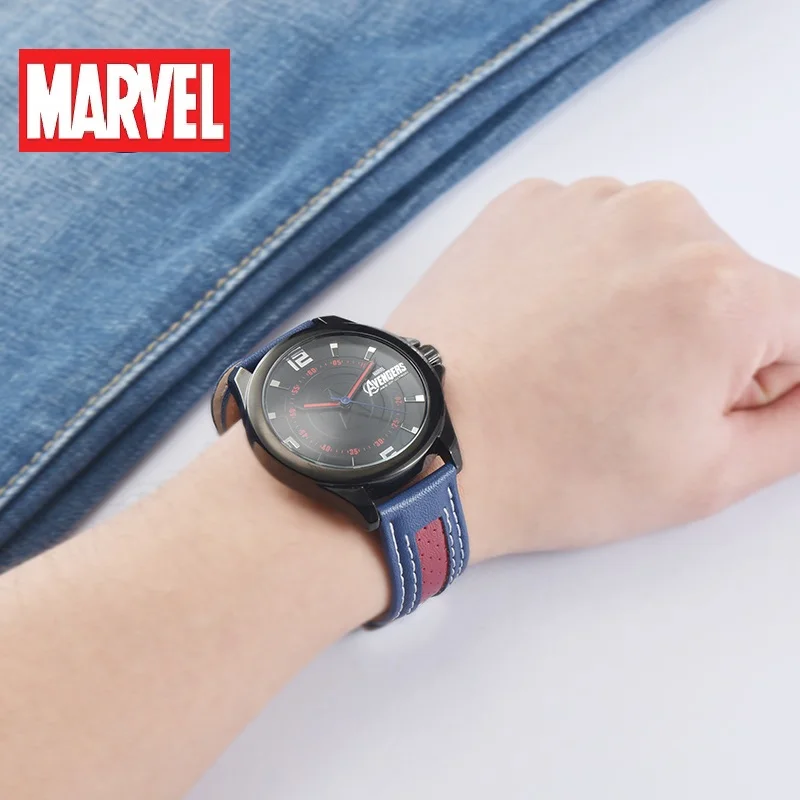 MARVEL Cartoon Quartz relógio de pulso para crianças, vingadores, capitão américa, impermeável, calendário, menino, estudante